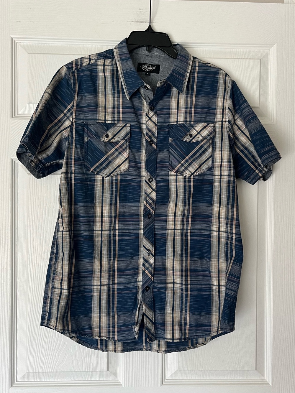 Eighty Eight Plaid Short Sleeve Button Down Shirt